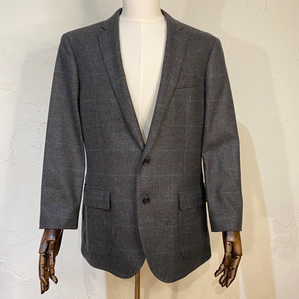 J.Crew Ludlow Blazer Men 42R Plaid Robert Noble Scottish Tweed Wool Windowpane